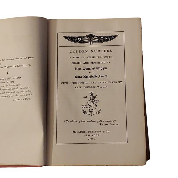 1902 Golden Numbers A Book of Verse For Youth Kate Wiggin Nora Smith McClure - Picture 7 of 16